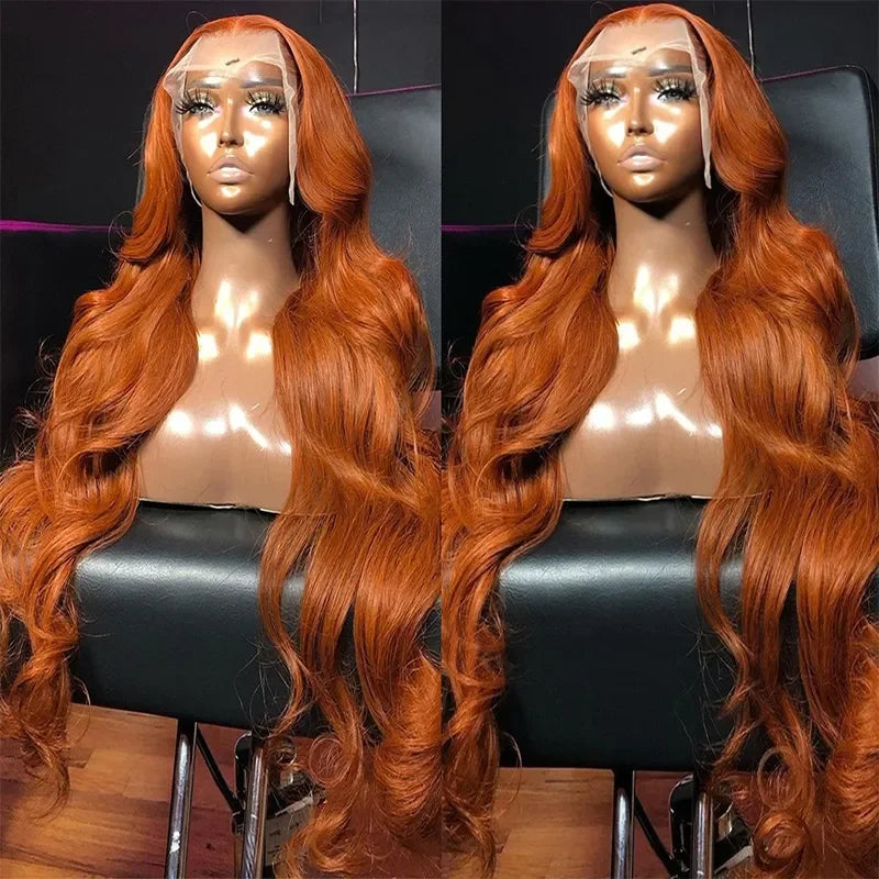 Ginger Orange HD Lace Frontal Transparent Wig Human Hair Wig