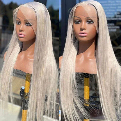 Transparent Honey Blonde/Ash Blonde Lace Frontal Straight Wig 180% Density Wig