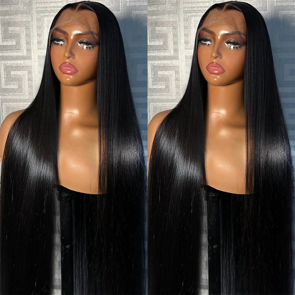 Bone Straight HD Preplucked Lace Frontal Wig Transparent 13x4 13x6 Lace Front Human Hair 250%