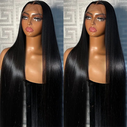 Bone Straight HD Preplucked Lace Frontal Wig Transparent 13x4 13x6 Lace Front Human Hair 250%
