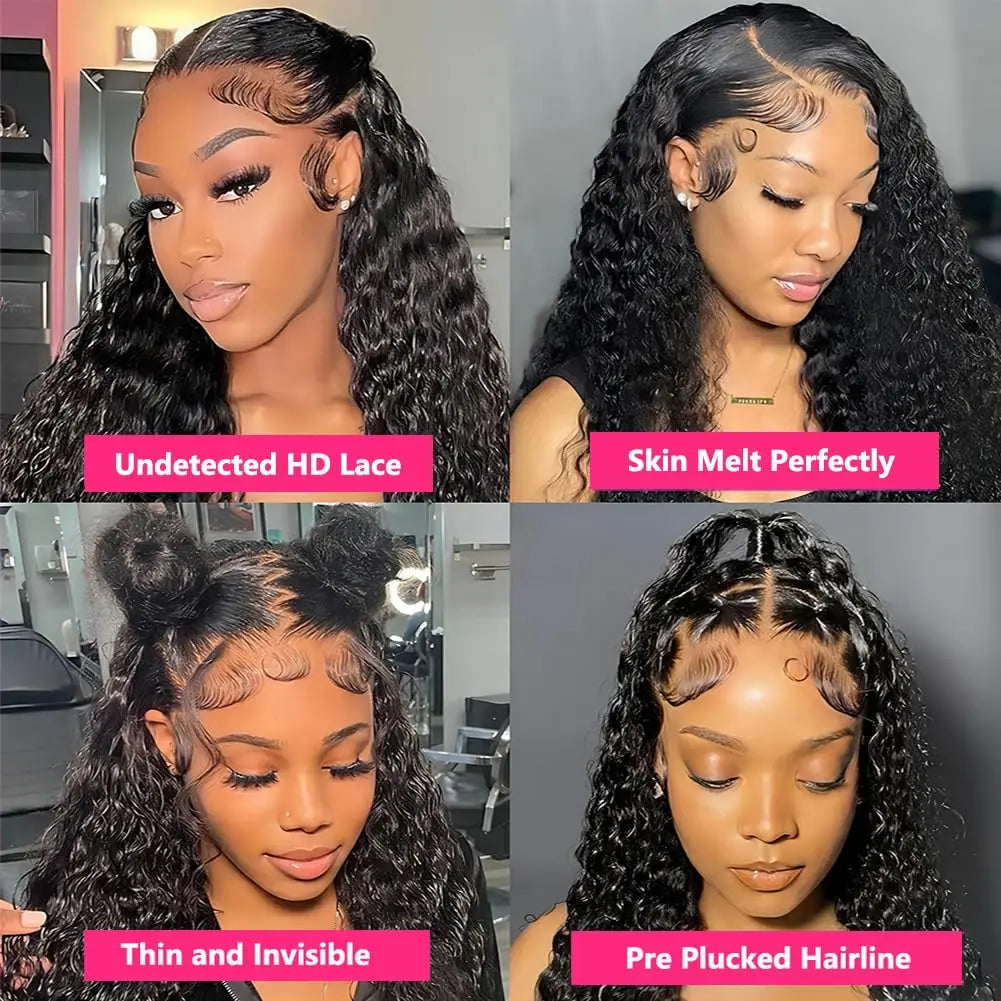 Deep Wave Lace Frontal Wig 13x4 13x6 HD Deep Wave Lace Frontal Wig 360 Full Human Hair Wig