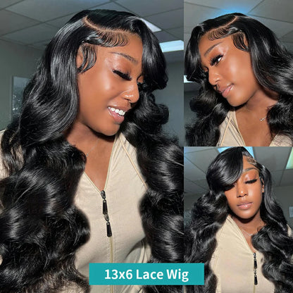Glueless Brazilian Body Wave Wig 180% HD Transparent Lace Front Wig