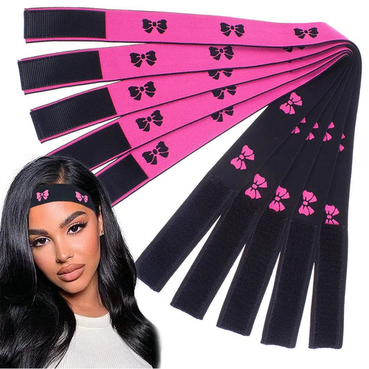 Fashion Hair Elastic Band For Wigs Adjustable Edge Scarf Elastic Headband With MagicTape for Women Lace Wigs