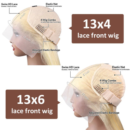 613 Blonde Lace Front Wig Human Hair Body Wave 13X6 Hd Lace Frontal Wig 13X4